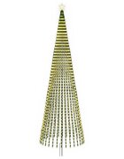 vidaXL LED vianočný stromček EKENAS 500 cm 1524 LED Teplá biela Oceľ