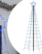 vidaXL LED vianočný stromček s hrotmi 220 LED modré 180 cm