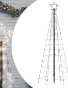 vidaXL LED Vianočný stromček s kolíkmi 220 LED Studená biela 180 cm (len AU)