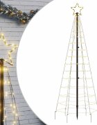 vidaXL LED Vianočný stromček s kolíkmi 220 LED teplá biela 180 cm (len AU)