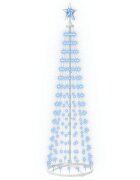 vidaXL LED vianočný stromček v tvare kužeľa 180 cm 250 LED Modrá Oceľ