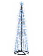 vidaXL LED vianočný stromček v tvare kužeľa 180 cm 250 LED Modrá Oceľ