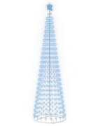 vidaXL LED vianočný stromček v tvare kužeľa 250 cm 470 LED Modrá Oceľ