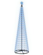vidaXL LED vianočný stromček v tvare kužeľa 250 cm 470 LED Modrá Oceľ