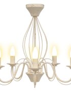 vidaXL Luster E14 Kov Antická biela Ø 52 x 47 cm
