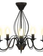 vidaXL Luster E14 Kov Antická čierna Ø 52 x 47 cm