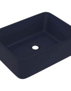 vidaXL Luxusné umývadlo matné tmavomodré 41x30x12 cm keramické