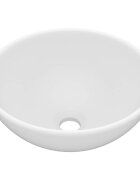 vidaXL Luxusné umývadlo okrúhle matné biele 325x14 cm keramika