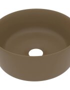 vidaXL Luxusné umývadlo okrúhle matné krémové 40x15 cm keramika