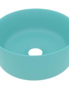 vidaXL Luxusné umývadlo okrúhle matné svetlozelené 40x15 cm keramika
