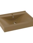 vidaXL Luxusné umývadlo otvor na batériu matné krémové 60x46 cm