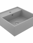 vidaXL Luxusné umývadlo prepad matné svetlosivé 41x41 cm keramika