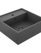 vidaXL Luxusné umývadlo prepad matné tmavosivé 41x41 cm keramika