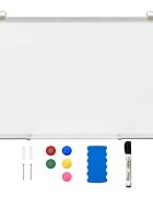 vidaXL Magnetická tabuľa stierateľná za sucha biela 50x35 cm oceľ