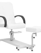 vidaXL Masážne kreslo s podnožkou biele 127x60x98 cm umelá koža