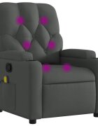 vidaXL Masážne kreslo s polohovacím mechanizmom tmavosivá látka