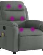 vidaXL Masážne kreslo s polohovacím mechanizmom tmavosivá látka