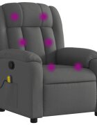 vidaXL Masážne kreslo s polohovacím mechanizmom tmavosivá látka