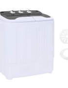 vidaXL Mini práčka s dvojitým bubnom 36 kg Čierna a biela