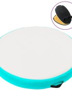 vidaXL Nafukovací gymnastický matrac s pumpou 100x100x10 cm PVC zelený