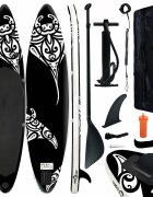 vidaXL Nafukovací Stand Up Paddleboard 305x76x15 cm čierny
