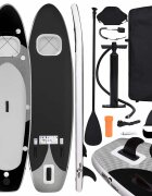 vidaXL Nafukovací Stand up paddleboard čierny 330x76x10 cm