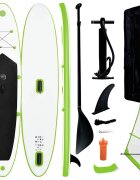 vidaXL Nafukovací Stand up paddleboard s plachtou zeleno biely