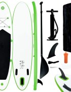 vidaXL Nafukovací Stand up paddleboard zeleno biely
