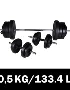vidaXL Nakladací činkový setobojručná činka + 2 x jednoručná činka 605kg