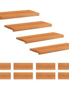 vidaXL Nášľapy na schody 12 ks 80 x 25 x 2 cm Svetlohnedá