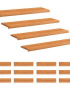 vidaXL Nášľapy na schody 16 ks 120 x 30 x 2 cm Svetlohnedá
