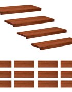 vidaXL Nášľapy na schody 16 ks 80 x 25 x 2 cm Hnedá