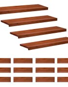 vidaXL Nášľapy na schody 16 ks 90 x 30 x 2 cm Hnedá