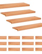 vidaXL Nášľapy na schody 16 ks 90 x 30 x 2 cm Lak Masívne bukové drevo