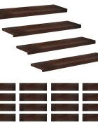 vidaXL Nášľapy na schody 20 ks 90 x 25 x 2 cm Tmavohnedá