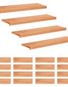 vidaXL Nášľapy na schody 20 ks 90 x 30 x 2 cm Lak Masívne bukové drevo
