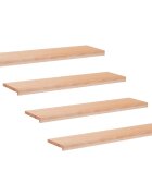 vidaXL Nášľapy na schody 4 ks 120 x 25 x 2 cm Prírodná