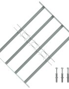 vidaXL Nastaviteľná bezpečnostná okenná mreža so 4 priečkami 500-650 mm