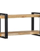 vidaXL Nástenná polica 90x33x45 cm Masívne hrubé drevo Mango
