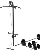 vidaXL Nástenná posilňovacia veža s činkami barbell a dumbbell 305 kg
