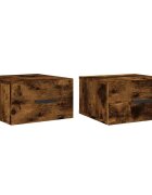 vidaXL Nástenné nočné stolíky 2 ks dymový dub 35x35x20 cm