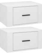 vidaXL Nástenné nočné stolíky 2 ks lesklé biele 50x36x25 cm