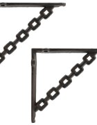 vidaXL Nástenné police 2 ks Antik hnedá 10.5 x 10.5 x 3 cm Oceľ