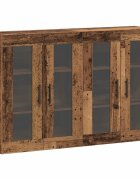 vidaXL Nástenné skrinky 2 ks Staré drevo 695 x 34 x 90 cm