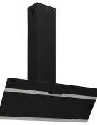 vidaXL Nástenný digestor 90 cm oceľ a tvrdené sklo čierny