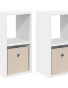 vidaXL Nočný stolík 2 ks Biela 255 x 22 x 495 cm Kompozitné drevo
