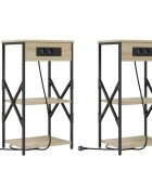 vidaXL Nočný stolík 2 ks Sonoma dub 41 x 31 x 76 cm Kompozitné drevo