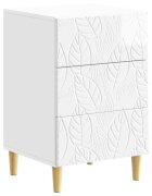 vidaXL Nočný stolík Biela s vysokým leskom 43 x 395 x 665 cm