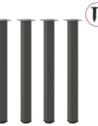 vidaXL Nohy barového stola 4 ks antracitové 100-102 cm oceľové
