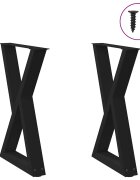 vidaXL Nohy k jedálenskému stolu 2 ks čierne 50 x (72-733) cm oceľové